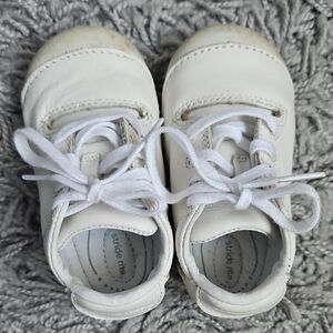 Stride Rite White Baby Lace-Up Leather Shoes